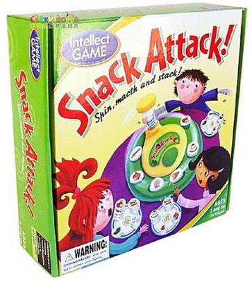 Akrobo Snack Attack Spin - Match and Stack Intelligent Stacking Family Game Party & Fun Board Game