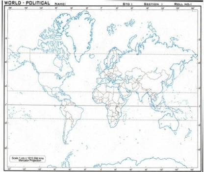 Flipkart Com Craftwaft Political Map Of World Blank 67 Gsm Project Paper Project Paper