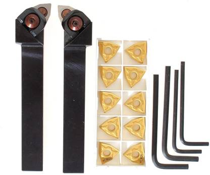 Yashus Lathe Turning Tool Holder With Inserts Single Sided L Type Wrench