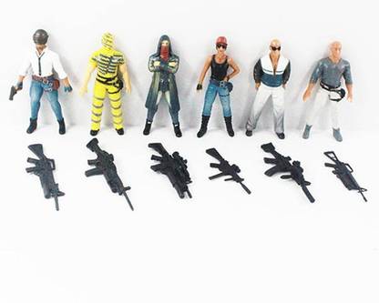 imodish Player Unknown Battleground PUBG Set Of 6 Pcs. Players With Weapons 6-8 Cms. Action Figure