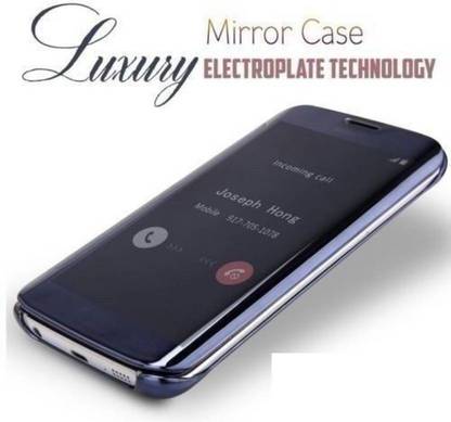 Casecore Xclusive Flip Cover for Samsung Galaxy A5 2017 Clear View Mirror Flip Book Smart Case Cover (Black)