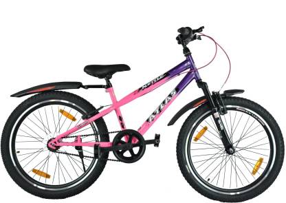 ATLAS Mettle Front Suspension DW Bike For Teenagers Pink & Purple 24 T Mountain Cycle