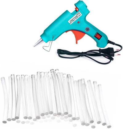 CRAFTYGUN 20 WATT FD-20W TURQUOISE GLUE GUN (ON OFF SWITCH&INDICATOR) 50 ADHESIVE HOT GLUE STICKS Standard Temperature Corded Glue Gun