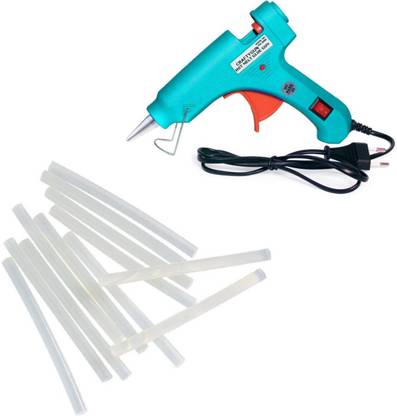 CRAFTYGUN 20 WATT FD-20W TURQUOISE GLUE GUN (ON OFF SWITCH&INDICATOR) 12 ADHESIVE HOT GLUE STICKS Standard Temperature Corded Glue Gun