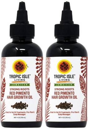 Tropic Isle Living Jamaican Strong Roots Red Pimento Hair Growth Oil 4 oz (Pack of 2)