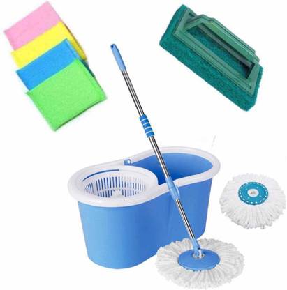 FUTUREZONE Classic Mop Set/ House cleaning mop/pocha/pocha set/pocha set with 4scrub one tile cleaner Mop Set, Scrub Pad, Cleaning Wipe