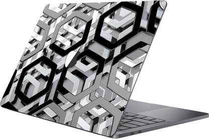 GADGETSWRAP MCBK-GW501 - Printed BLACK SILVER HEXAGONS Skin Top Only For Apple Macbook 11 inch Air Vinyl Laptop Skin Compatible for 11 inch