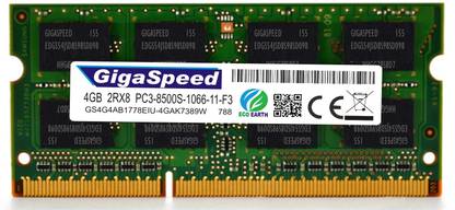 GIGASPEED DDR3 DDR3 4 GB (Dual Channel) Laptop (4GB DDR3-1066 MHZ (PC3-8500S))