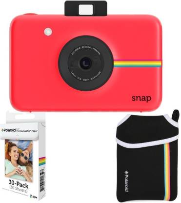 POLAROID Snap Instant Camera Red with 2x3 Zink Paper (30 Pack) Neoprene Pouch Instant Camera
