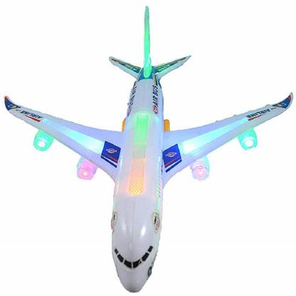 Little Airbus Airplane Toy With Beautiful Lights Effect, Sound & Self Rotating