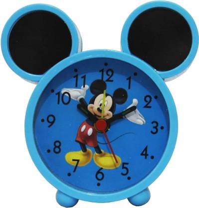FStyler Analog Mickey Mouse Blue Color Alarm Clock for Study Table Clock