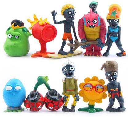 smart anime buy Plants Vs Zombies 2 Set Of 10 Pcs. Squash, Sunflower, Infi-Nut, Cherry Bomb, Fire Peashooter And Zombies Action Figure