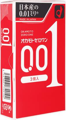 okamoto Ultra-Sensitive Thin Condom - 001 (0.01mm) - Regular Size - (Contains 3 pcs) Condom
