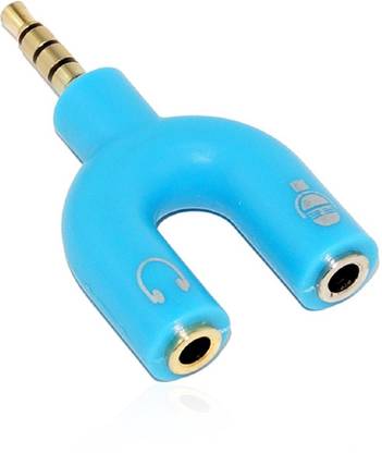 Fedus Multicolor U Shape 3.5mm Jack Headset Mic Audio Splitter Headphone Microphone Adapter Headphone Splitter (LAPTOP, MOBILE, TABLET, IPOD, PC) Phone Converter