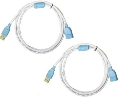 LipiWorld Reversible USB 2.0 2 A 1.5 m Pack-2 USB 2.0 SuperSpeed Male to Female Cable For Laptop PC Scanner Printers