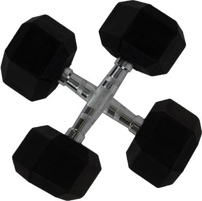 STAG FITNESS HEAVY HEXAGONAL RUBBER 50 KG (25 KG PAIR) FIXED DUMBELLS Fixed Weight Dumbbell