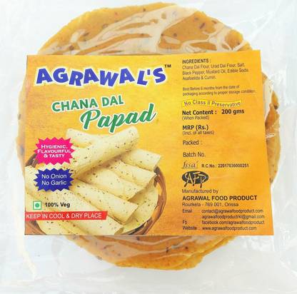 AGRAWAL'S CHANA DAL PAPAD 200 GMS Masala Papad