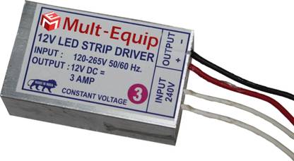 Mult-Equip 12V LED DRIVER DC 12V 3A INPUT 120-265V 50/60 Hz. 36W 36 watt Constant Voltage 1 year Warranty LED Strip Driver LED Driver