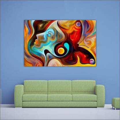 Chandras Artistic human face wall art Single frame panel canvas wall art Canvas Canvas 18 inch x 28 inch Painting