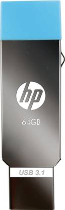 HP MM-OTG064GB-02P 64 GB OTG Drive Compatible with Desktop Computer, Tablet, Mobile, Television, Laptop USB 3.1 Metal Case