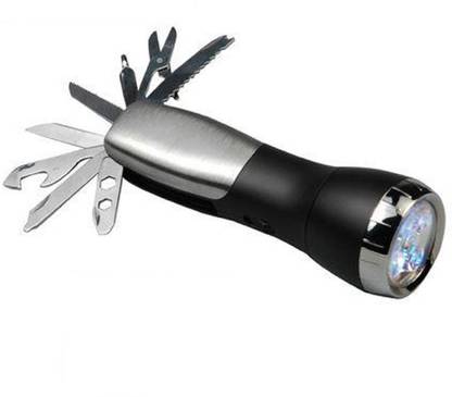 Protos India.Net Flashlight with Multi Tool Kit 5 LED Emergency Light Ultra Bright Blade Screwdriver Knife Opener Scissor Saw File Torch