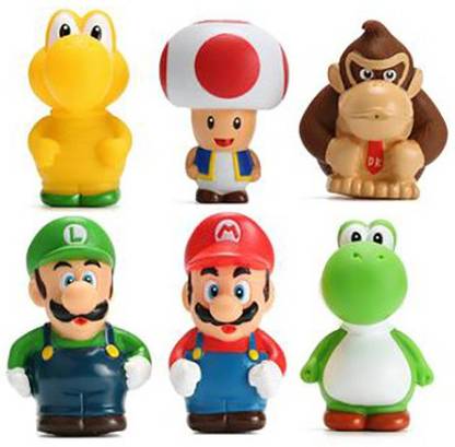 Toy Mela Super Mario Bros. 6 Pcs. / Set King Koopa, Mario, Luigi, Toad, yoshi Action Figure For Kids