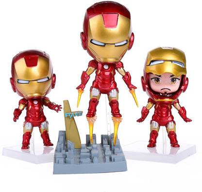 smart anime buy Avengers Set Of 3 Pcs. Iron Man Tony Stark Action Figure
