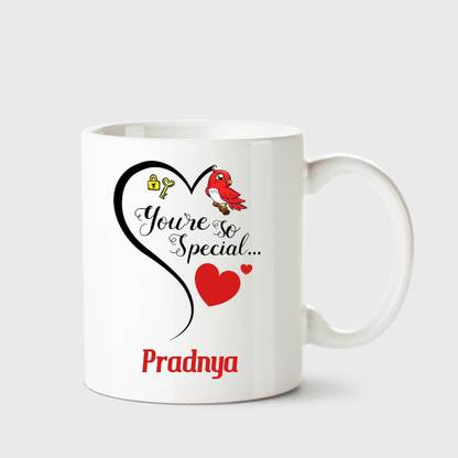 CHANAKYA You're so special Pradnya White Coffee Name Ceramic Ceramic Coffee Mug