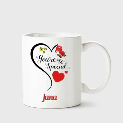 CHANAKYA You're so special Jana White Coffee Name Ceramic Ceramic Coffee Mug
