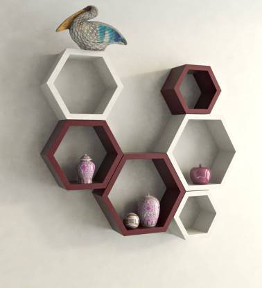 classiconline WOODEN WALL HEXOGEN RACK SHELF Wooden Wall Shelf