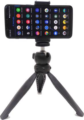 Techlife Solutions MT-20 - Table Top Mini Portable Fold-able Tripod Stand for Mobile Phones and Digital Cameras - Coming with Universal Mobile Phone Holder Tripod
