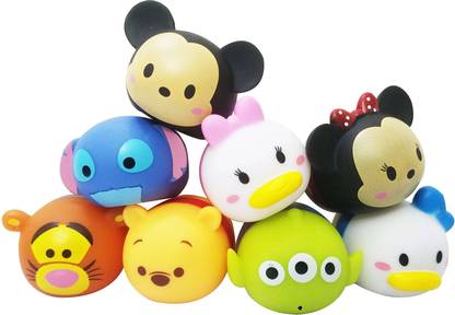 imodish Mix Cartoon Set Of 8 Pcs. Mickey Mouse, Minnie Mouse, Daisy Duck, Donald Duck, Winnie The Pooh, Tigger, Stitch, Alien Pencil Topper Pencil Extender Action Figure