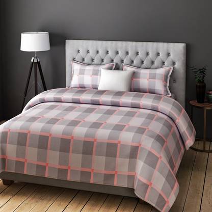 Rago 200 TC Cotton Double Checkered Flat Bedsheet