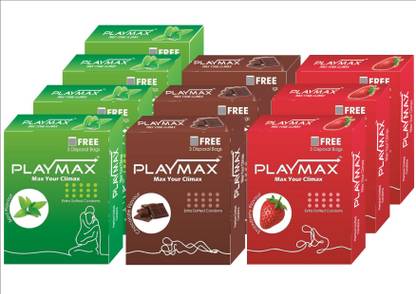 PLAYMAX REGULAR EXTRA DOTTED CONDOMS, (Set of 10, 30 S) Condom