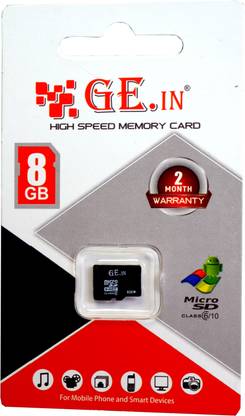 GE.IN 987-258964 ULTRA 8 GB SD Card Class 10 95 MB/s  Memory Card Compatible with Computer, Camera, Mobile, Tablet