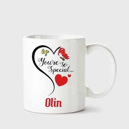CHANAKYA You're so special Olin White Coffee Name Ceramic Ceramic Coffee Mug