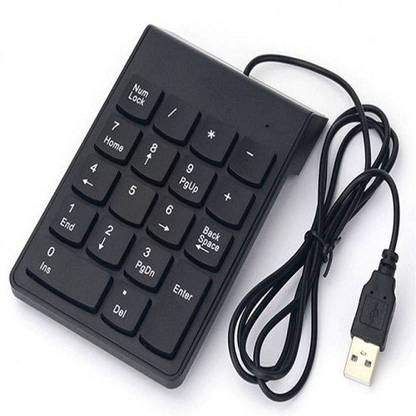 technigent USB Portable Slim Mini Numeric Keypad for Laptop,Desktop,Computer,PC, Full Size 18 Keys Wired Number Pad
