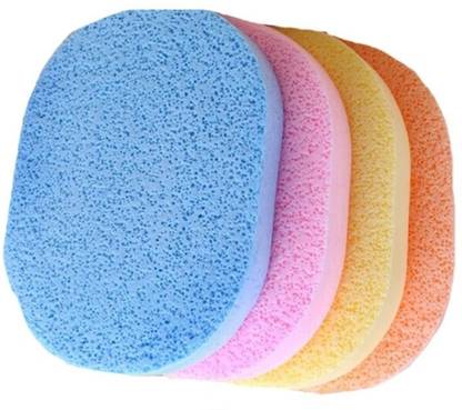 BeautyQua Professional 4 Pcs Soft Facial Cleansing Sponge Face Makeup Wash Pad Cleaning Sponge Puff Exfoliator Scrub