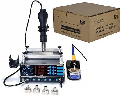 YIHUA 853AAA Infrared BGA 60W Tin Soldering Iron Power Functional 3 In 1 Air Soldering, Rework and Preheating Station 1270 W Temperature Controlled