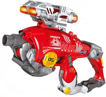 IndusBay Dinosaur Transformers Robot Blaster Gun Toy For Kids Transforming Deformation dinobots Soft Bullets Plastic Toy Gun - T-REX Guns & Darts