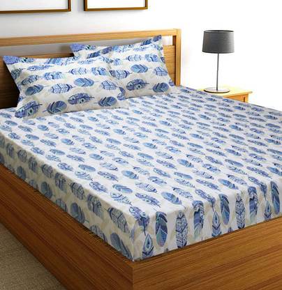 Flipkart SmartBuy 104 TC Cotton Double Motifs Flat Bedsheet