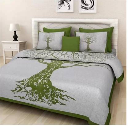 Home Readiness Cotton Double Flat 104 TC Floral Bedsheet