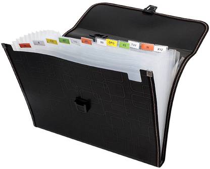7Trees Polypropylene Full Expanding A4 Document Organizer with 12 Sections, Handle, Index Tabs File Folder