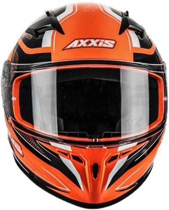 MT AXXIS RAZOR RISK HELMET GLOSS FLUORESCENT ORANGE Motorbike Helmet