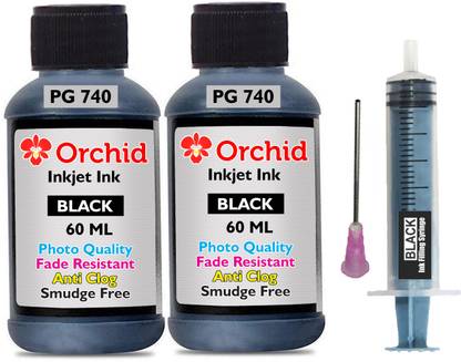 Orchid photo quality ink refill for Canon PG 740 black ink cartridge with instructions Black Ink Bottle