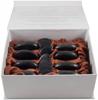 Happy2Buy 16 Piece Large Hot Massage Stone Hot Basalt Stone Hot Stone Massage Hot Stone Set Basalt Hot Rocks Stones - Great for Spas, Massage Therapy, Relaxation