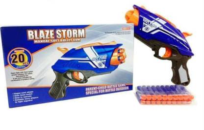 nisansuper Blaze Storm Soft Bullet Gun- Hot fire With 20 Soft Darts (Multicolor (Multicolor) Guns & Darts
