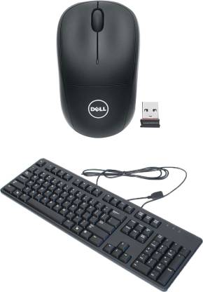 DELL Multimedia Keyboard - 2GR91 -Wireless Mouse-WM126WL _ Black Combo Set