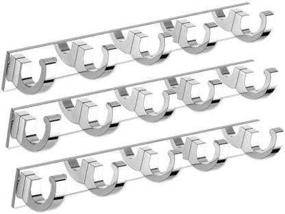 तोशीरो 5 Pin Hook (Pack of 3) Stainless Steel Bathroom Cloth Hooks / Hanger / Key Holder / Door Wall Robe Hooks Rail for Hanging Keys, Clothes, Towel 5 - दाँतोंवाला