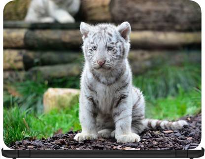 GEOBYTE White Tiger Tiger Tiger Cub Cat Wild Cat Predator 93751 Vinyl Reusable Laptop Skin Compatible for 15.6 inch